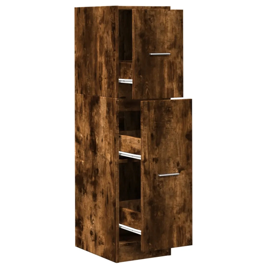 Mobiletto da farmacia multifunzionale contenitore 30 x 41 x 118 cm legno composito finitura rovere affumicato 02_0050614