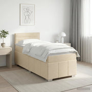 Letto box spring con materasso Crema 100 x 200 cm Tessuto 3452605