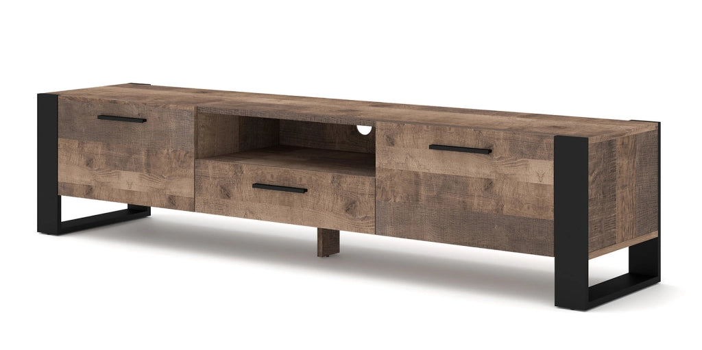 Mobile porta TV soggiorno cm 200x43x48h NUKA Grange Rovere scuro