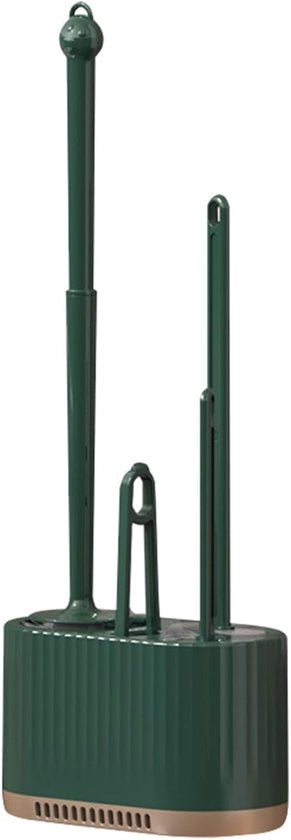 Set di spazzolini per il water - accessori da bagno 4 in 1 - verde scuro