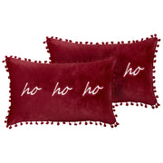 Set di 2 cuscini sparpagliati in tessuto di velluto rosso per la decorazione natalizia 30 x 50 cm Accessorio per la decorazione