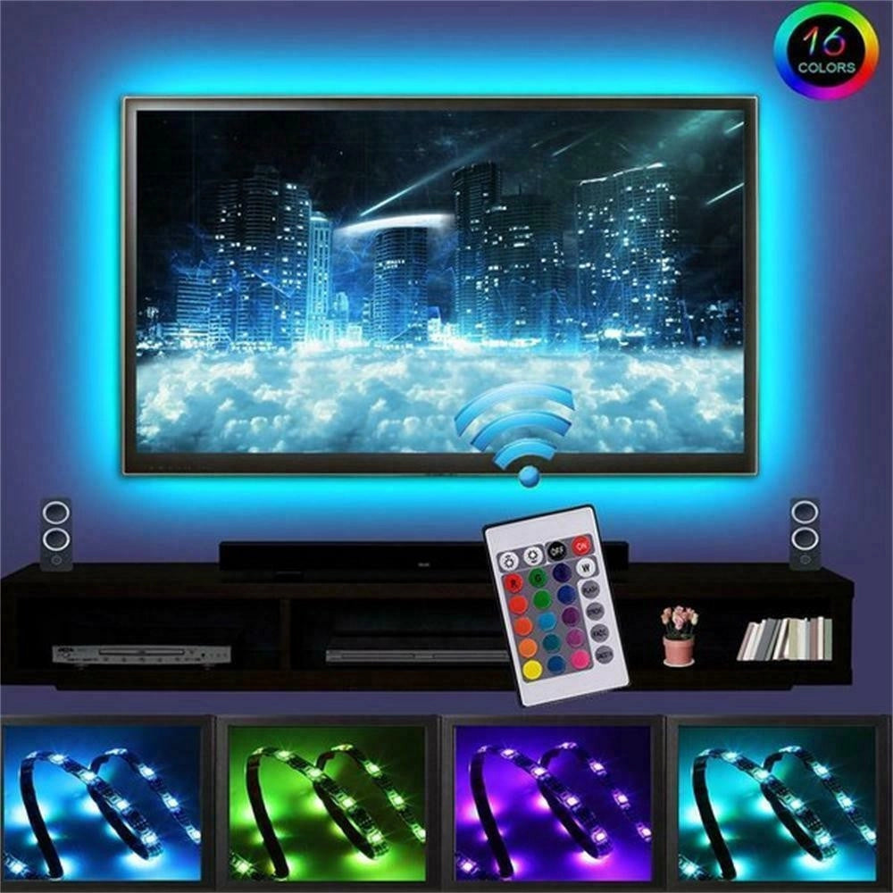 Trade Shop - Strip Led Rgb Striscia 200cm Con Attacco Usb Per Retroilluminazione Televisore -