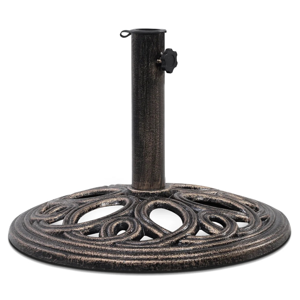 Base per ombrellone diametro 45 cm altezza 32 cm regolabile e stabile design elegante in ghisa bronzo 20_0020538