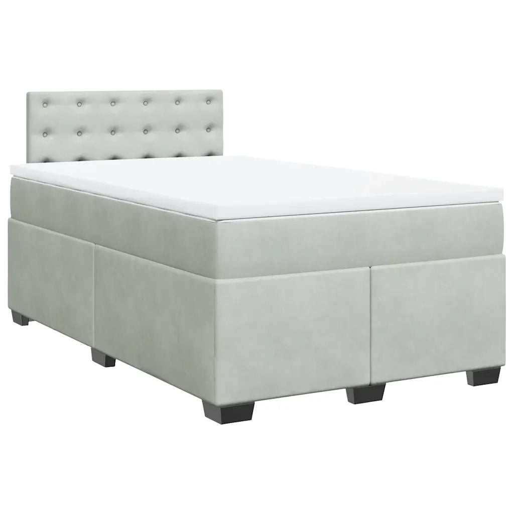 Giroletto a Molle con Materasso Grigio Chiaro 120x200cm Velluto 3288594