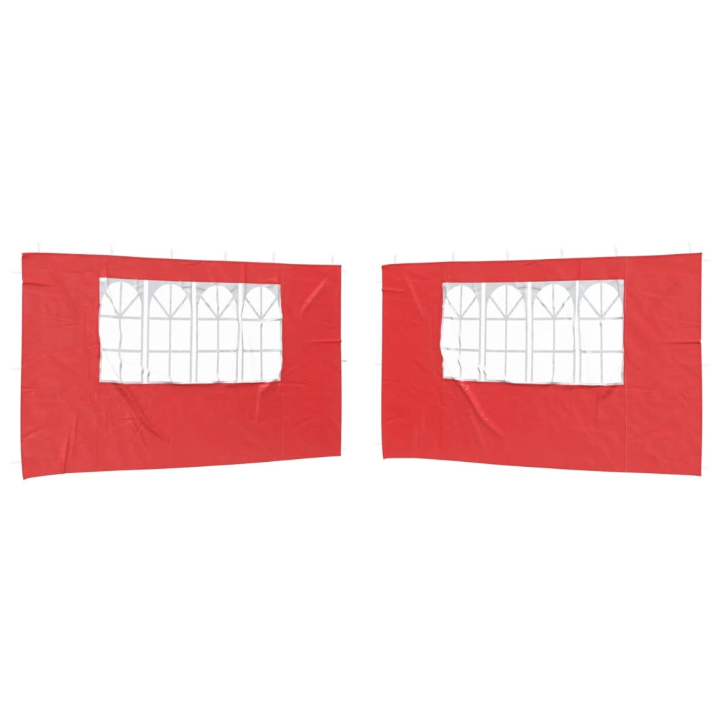 Parete per tenda da festa 2 pcs 400 x 195 cm Rosso PE e Acciaio 42033028