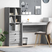 Scrivania con cassetto con lo scaffale 2 pcs Grigio Sonoma 3337334