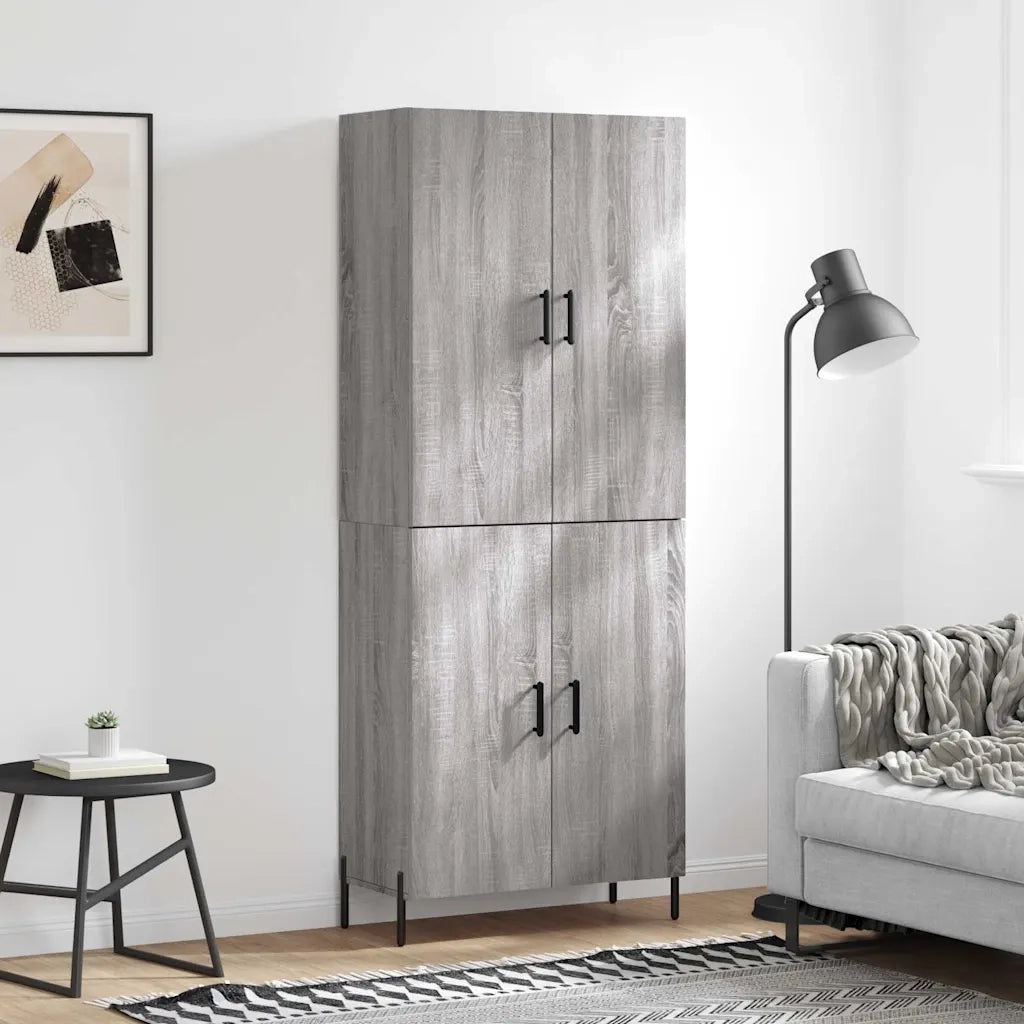Credenza-Buffet-Armadio da cucina Grigio Sonoma 69,5x34x180 cm in Legno Multistrato 610855