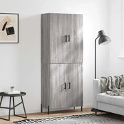Credenza-Buffet-Armadio da cucina Grigio Sonoma 69,5x34x180 cm in Legno Multistrato 610855