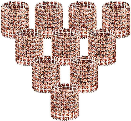 Set di serviette con decorazioni in diamante in oro rosa con strass per la decorazione della tavola, set di 100 pezzi.