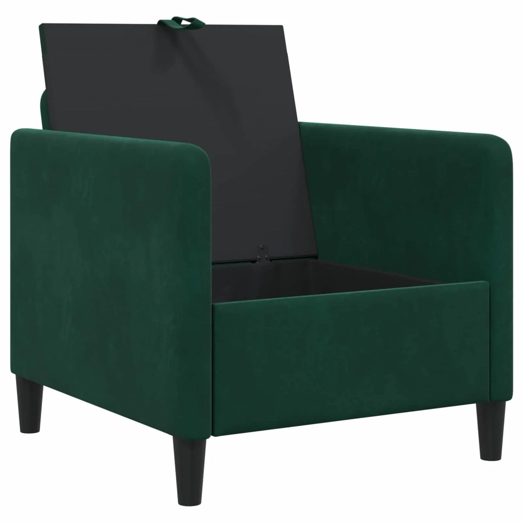 Divano con Storage Verde Scuro 72 x 78 x 87 cm Poliestere 42036879
