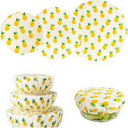Pannen cappe 3 misure - Coperture flessibili per alimenti - Coperchi di impasto riciclabili - Disegno ananas - Di alta qualità cotone - Conserva alimenti freschi - Copertura alimentare