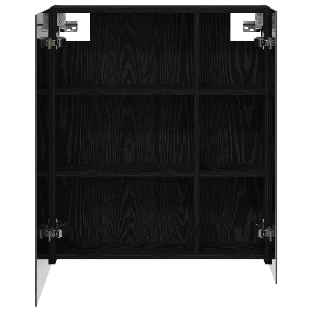 Mobiletto per specchio da bagno Rovere Nero 60 x 14,5 x 70 cm
