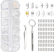 Set di protezioni per occhiali in silicone - 120 pezzi - autofissanti - antiscivolo - accessori occhiali - inclusi viti/ pinze
