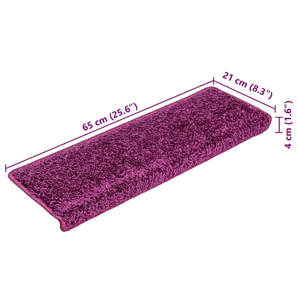 Tappetini per scale 30 pz | Gradini per Scale 65x21x4 cm Viola Bordo rettangolare