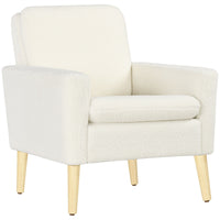 Poltrona per Salotto in Tessuto Teddy 75x78x81 cm Bianco Crema