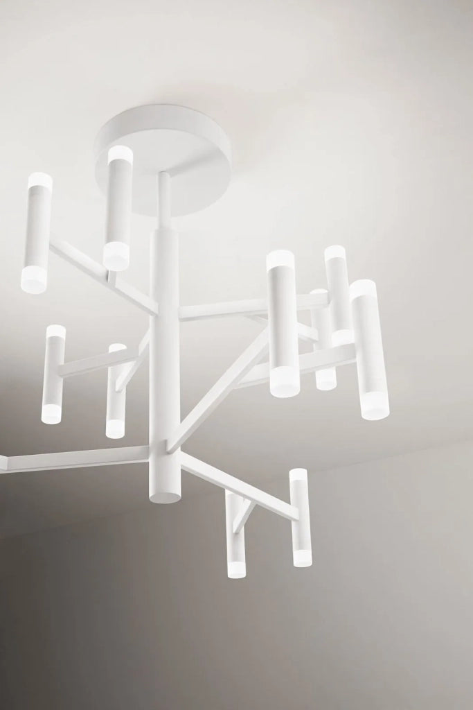 Plafoniera in metallo e alluminio  Bianco Candles LED 68W 3000K CRI?80 220-240V 50/60Hz 4690Lm biemissione dimmerabile