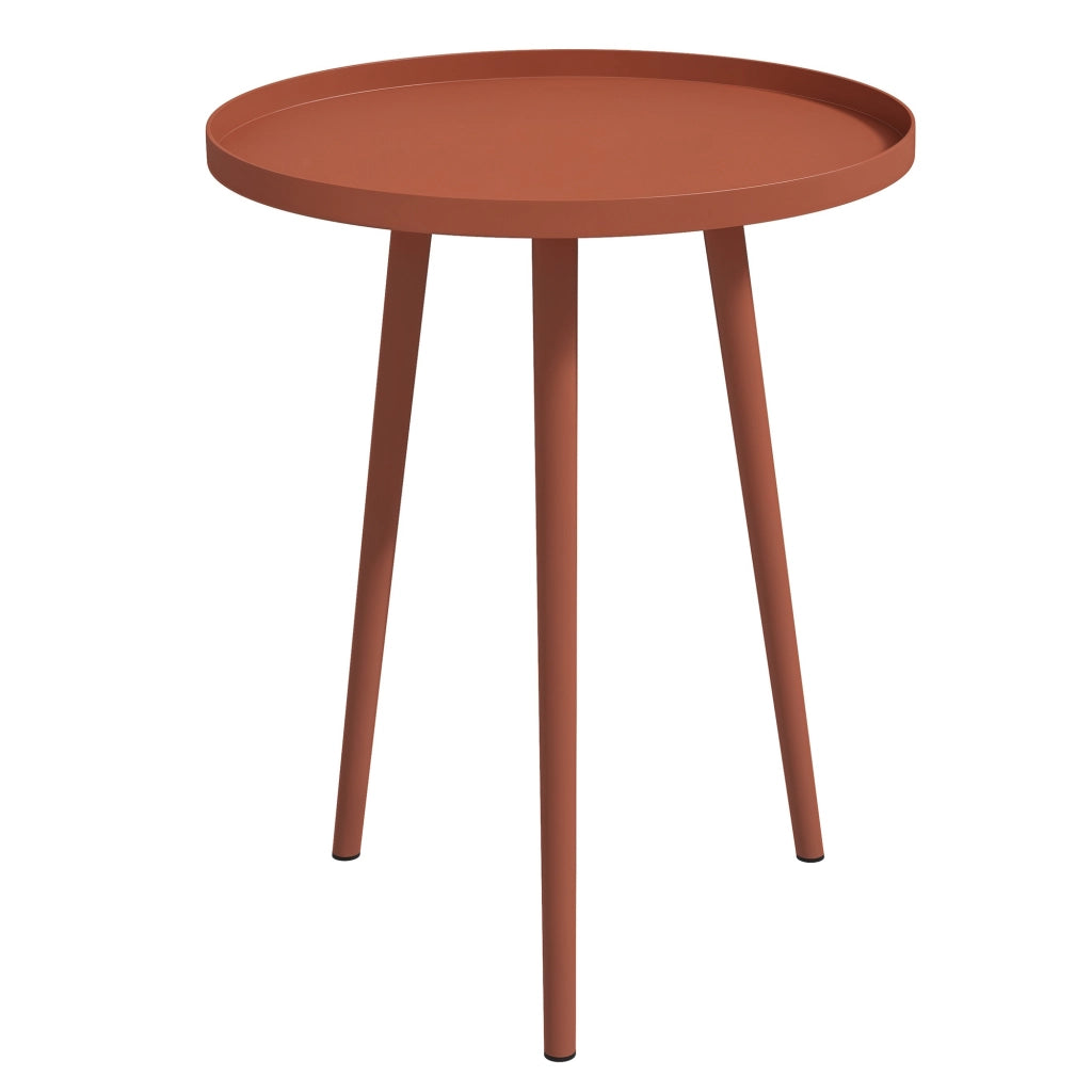 Tavolino da giardino rotondo ¨C Zephmum ¨C Rosso, acciaio, ?40x50 cm