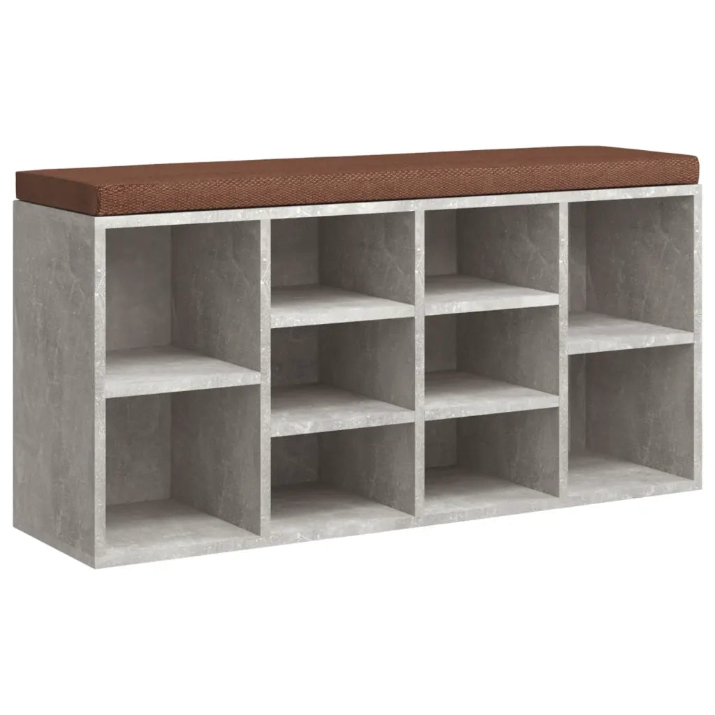 Scarpiera-Scaffale per scarpe Grigio Cemento 103x30x48 cm in Legno Multistrato