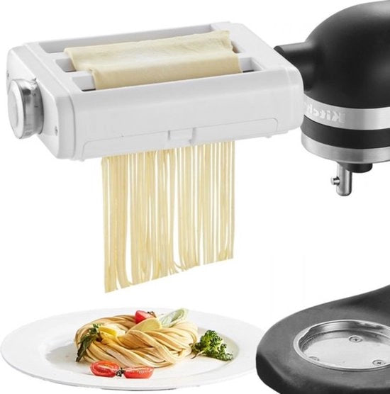 Pastamaticca a mano - 3-in-1 in acciaio inossidabile - Con spazzola di pulizia