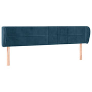 Testiera | Testata ad Orecchio Blu Scuro 163x23x78/88 cm in Velluto