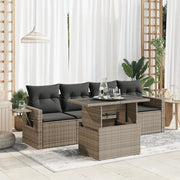 Set Divano da Giardino 5 pz con Cuscini Grigio in Polyrattan 3326401