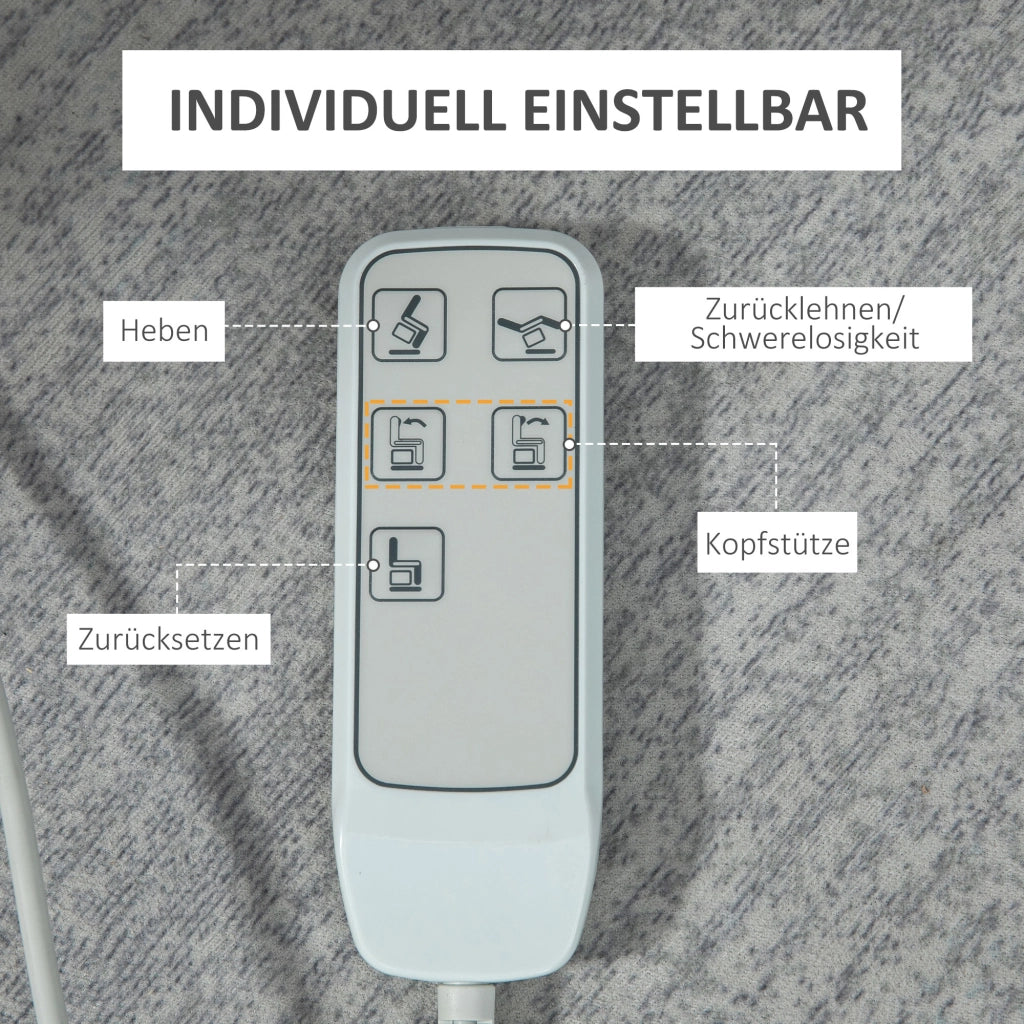 Poltrona relax alzapersona ¨C Xylo ¨C tessuto velluto grigio scuro reclinabile elettrica con telecomando 92x93x105