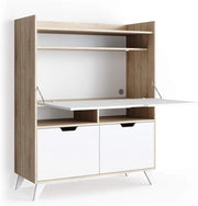 Scrivania per segretaria Berdi, Sonoma, 110 x 45 cm, adatto come postazione di lavoro per home office o studio