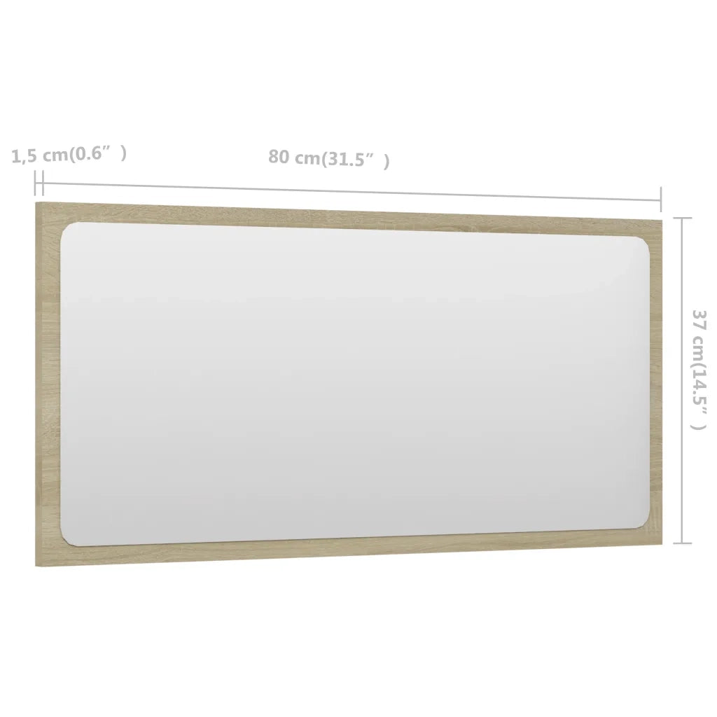 Specchio da Bagno Rovere Sonoma 80x1,5x37 cm in Truciolato cod mxl 63963