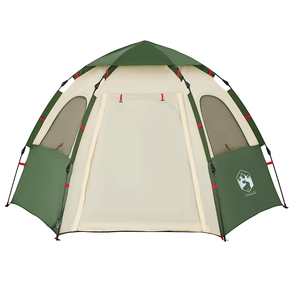 Tenda da Campeggio Cabina 4 Persone Verde a Rilascio Rapido 4005332