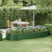 Letto Giardino Acciaio Verniciato a Polvere 249x100x36 cm Verde