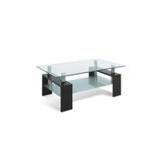 Tavolino MAGY – Vetro temperato nero lucido – 100x60 cm