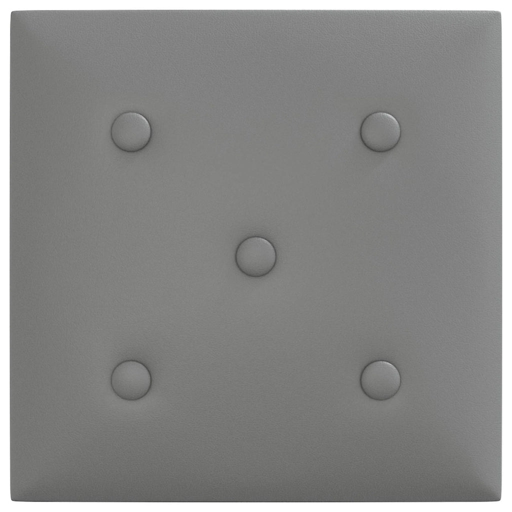 Testiera da Parete 12 pcs Grigio 30 x 30 cm Pelle Sintetica 42046512