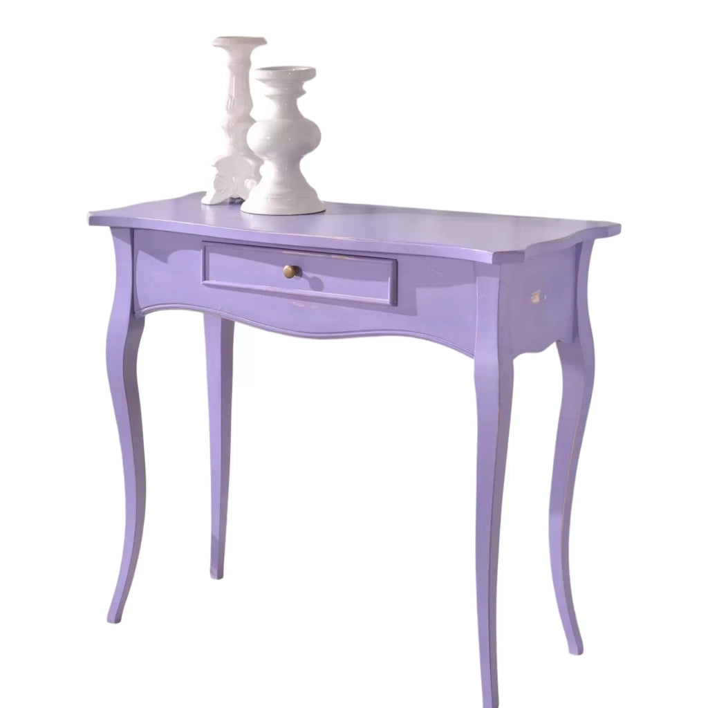 Consolle shabby legno consumata lavanda 87x38x77 - Mobili 2G