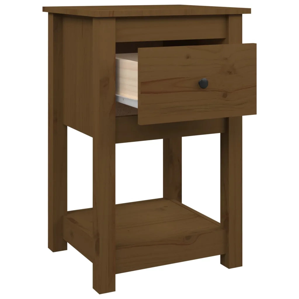 Comodini 2 pz-Set di 2 Tavolino da notte Ambra 40x35x61,5 cm in Legno Massello di Pino 712160