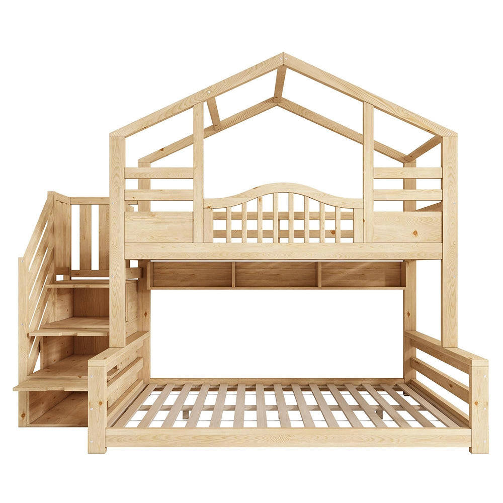 Letto a castello per bambini con armadio - Xylo - 90x200cm superiore 140x200cm inferiore