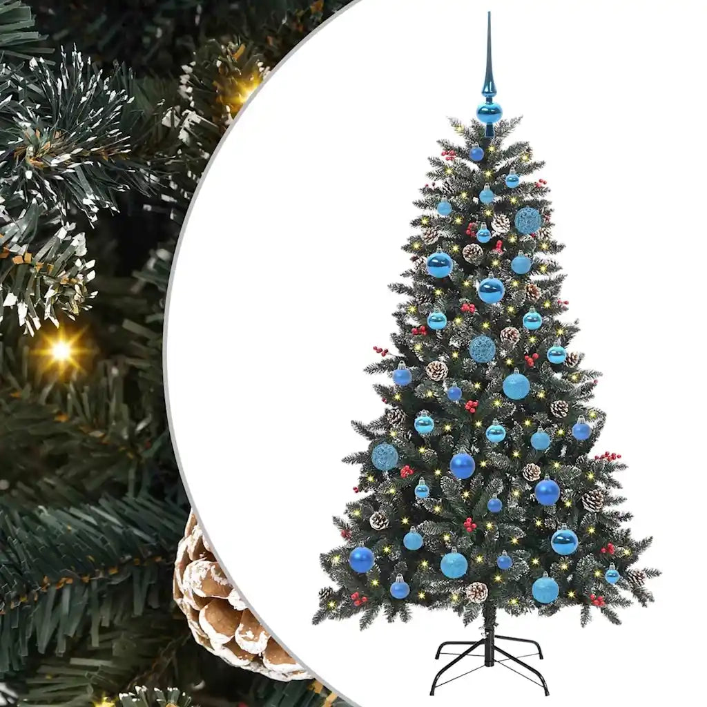 Albero di Natale artificiale con 150 LED Verde 150 cm 3395875