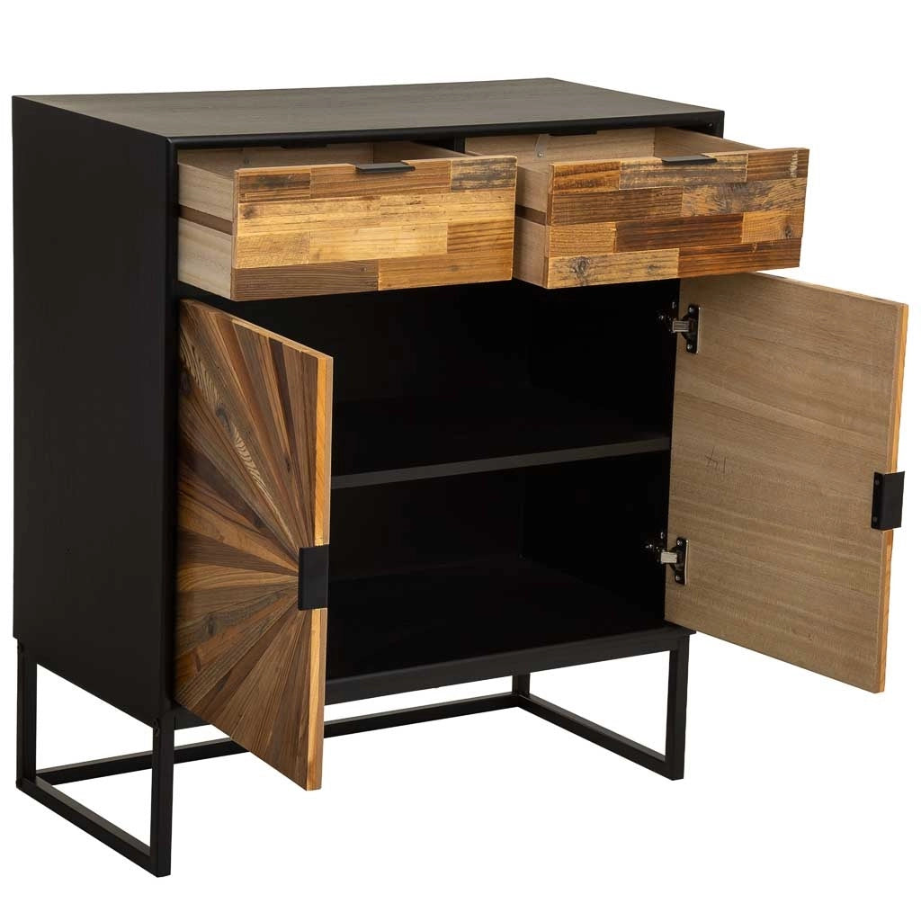 Credenza in legno di recupero marrone 80x39,5x89h cm