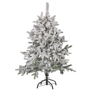 Albero di Natale Artificiale Bianco Innevato con Base in Metallo 120 cm
