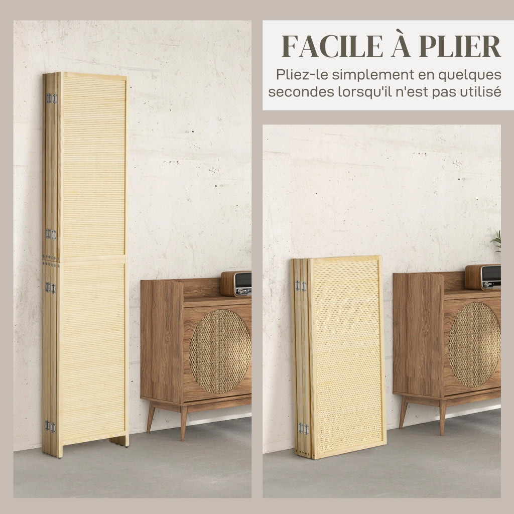Paravento in bamb¨´ 6 pannelli ¨C Minimal ¨C 270x180 cm naturale