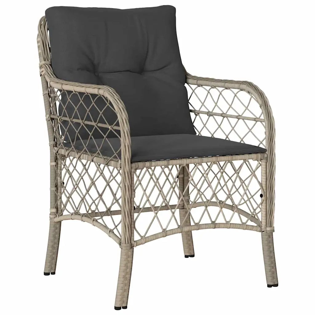 Set da Pranzo per Giardino 5 pcs Grigio chiaro polyrattan