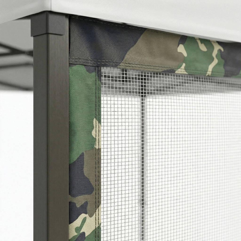 Telo Zanzariera Laterale per Gazebo da Giardino 300x200 cm in PVC Camouflage