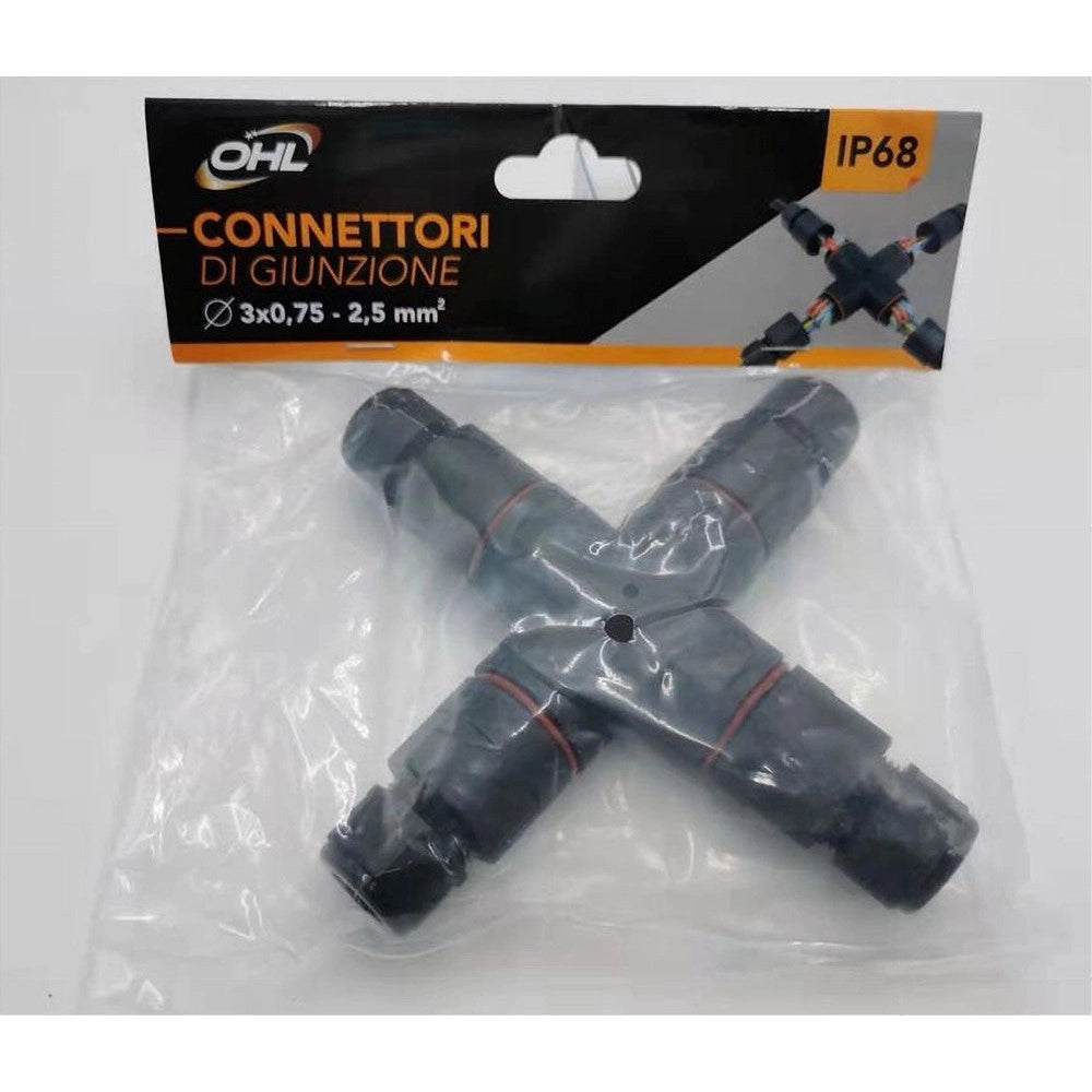 Trade Shop - Connettore Di Giunzione Stagna Giunto Cavi Forma Di X Impermeabile Ip68 16a Cn-x -