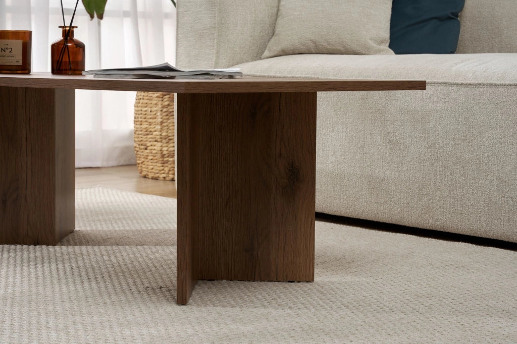 Tavolino da caffè in legno "Sabin" - 60 x 119 x 40 cm - Noce