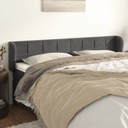 Testiera ad Orecchio Grigio Scuro 183x23x78/88 cm in Velluto 3117205
