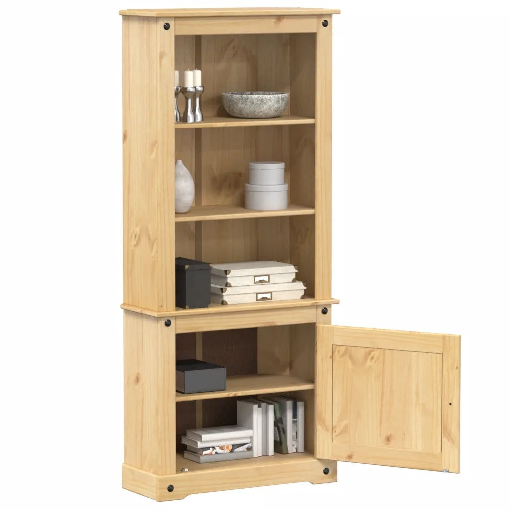Credenza-Buffet-Armadio da cucina Corona 74x38x170 cm in Legno Massello di Pino