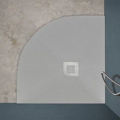 Piatto doccia semicircolare 80x80 grigio riducibile su misura Ten