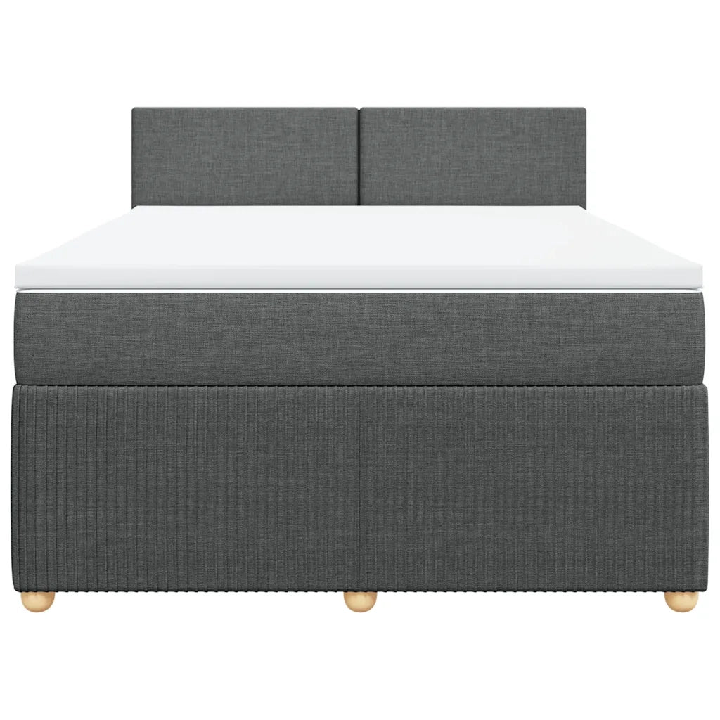 Giroletto a Molle con Materasso Grigio Scuro 140x200cm Tessuto 3289773