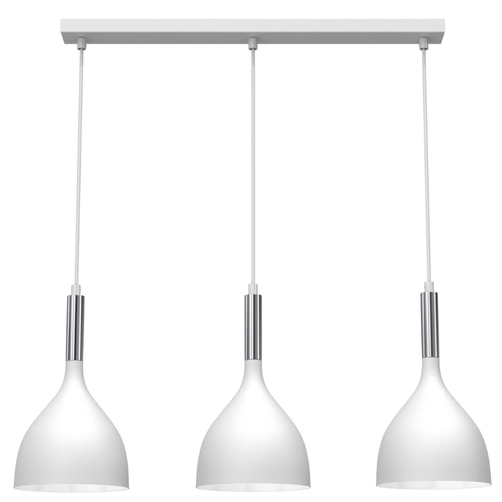 Lampada a sospensione Noak Luminex bianco/cromo 3xE27