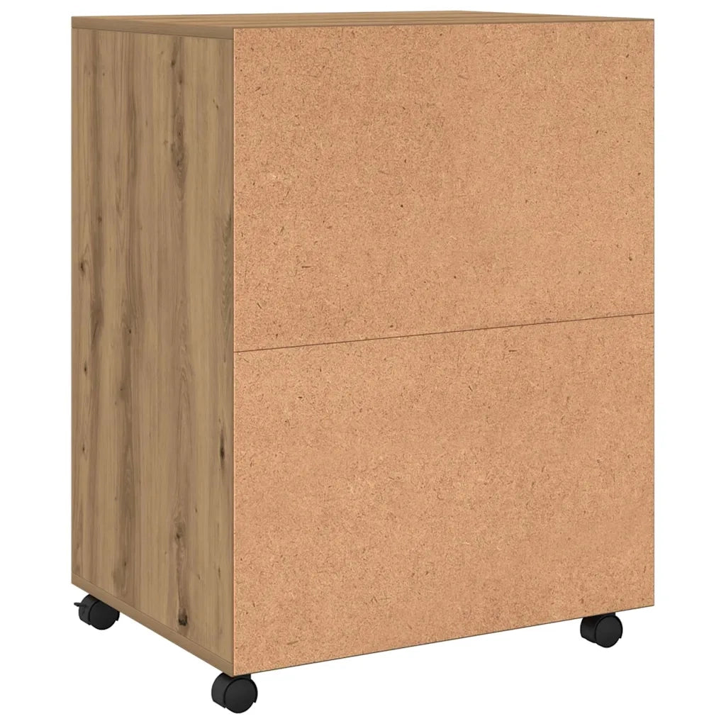 Armadietto con Ruote Rovere Artigianale 60x48x81 cm Truciolato CFW7799529