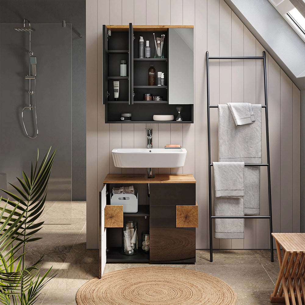 Vicco Set mobili bagno Antracite 2 parti